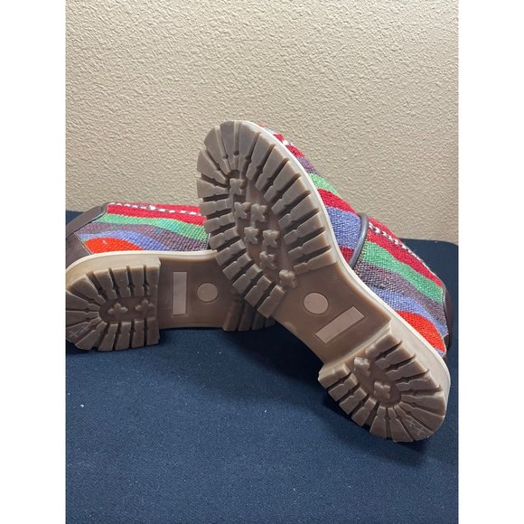 Vintage Handmade Turkish Rug Carpet Boots Wool Rug Shoes Boots Booties Size 39 - Picture 7 of 9